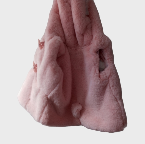 Catherine Malandrino Girls'Faux Fur Hooded Vest 12 Months Pink Color - Picture 14 of 14